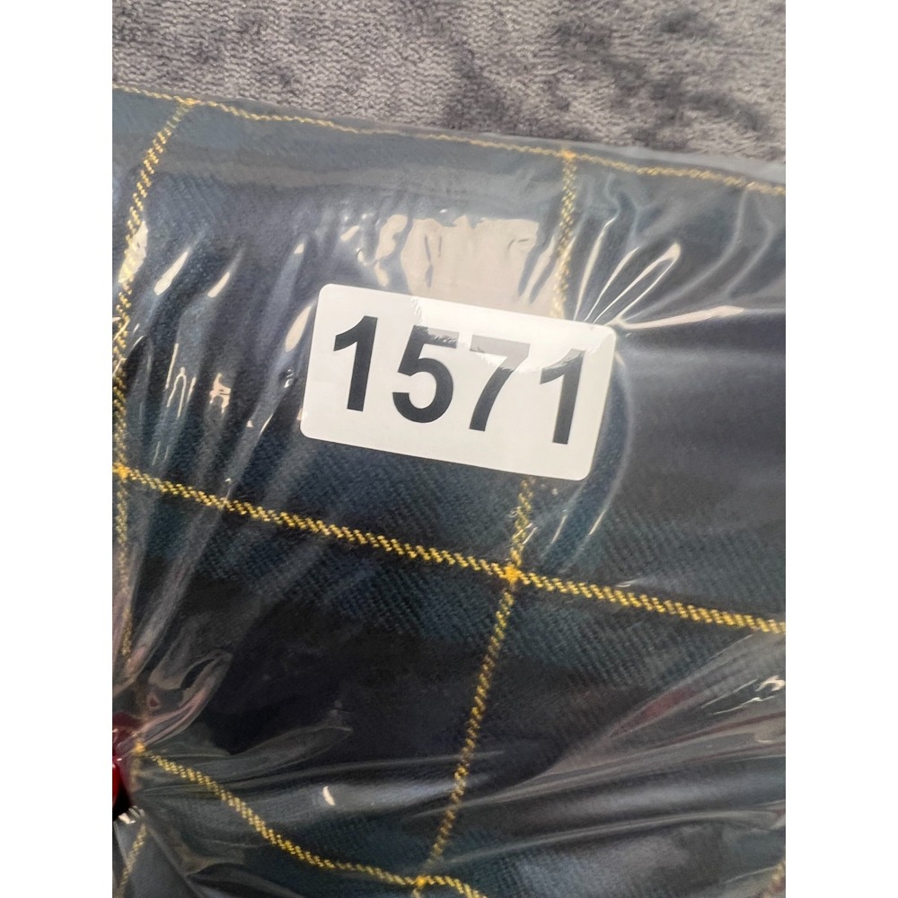 Unbranded Plaid Wrap Kilt Skirt Womens 34 Waist Navy Green Fringed Midi Academia - Picture 8 of 8